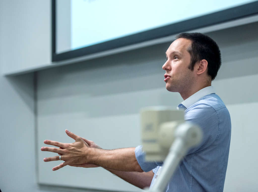 Professor Geoff Merrett delivering a lecture