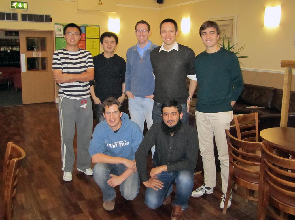 The Team in the Arlott Bar, Highfield Campus, November 2010